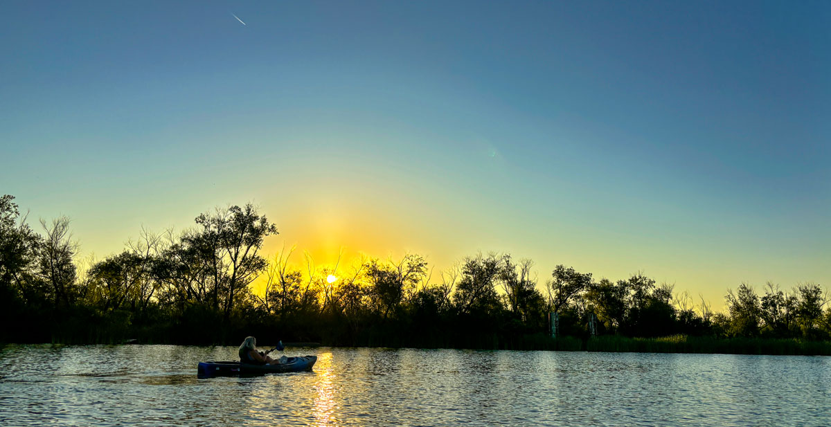 Kayaks on the water